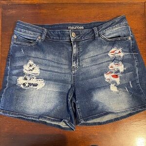 Maurices Women's Ripped Blue Jean Shorts Size 15/16 🇺🇸